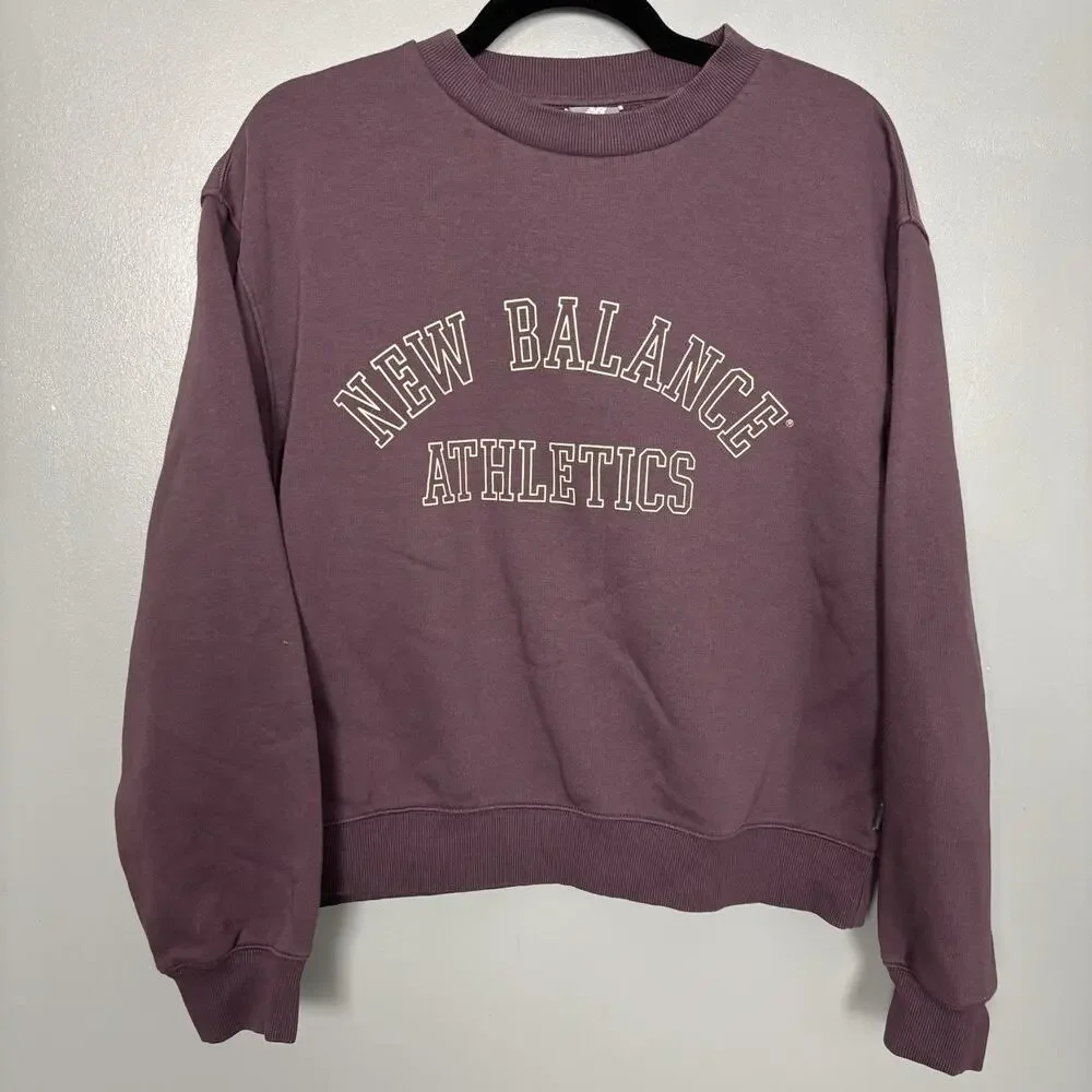 NEW BALANCE Women’s Maroon Spellout Sweatshirt Top Athletics Running XS